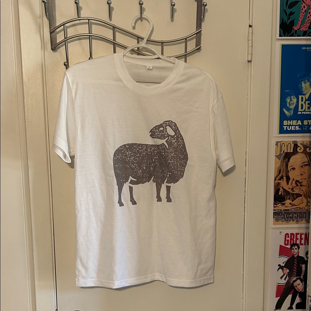 White T-Shirt with Sheep Graphic - Picture 2 of 2
